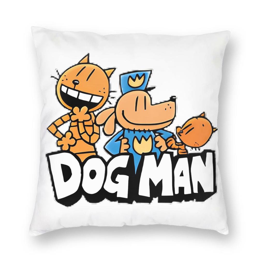 Dogman Cartoon Kids  Dog Man Pillowcase Printed Polyester Cushion Cover Decorative  Pillow Case Cover Home Square