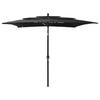VidaXL 3-Tier Garden Parasol with Aluminum Pole, Patio Sunshade, Sun Shelter, Beach Umbrella Terrace, 313842
