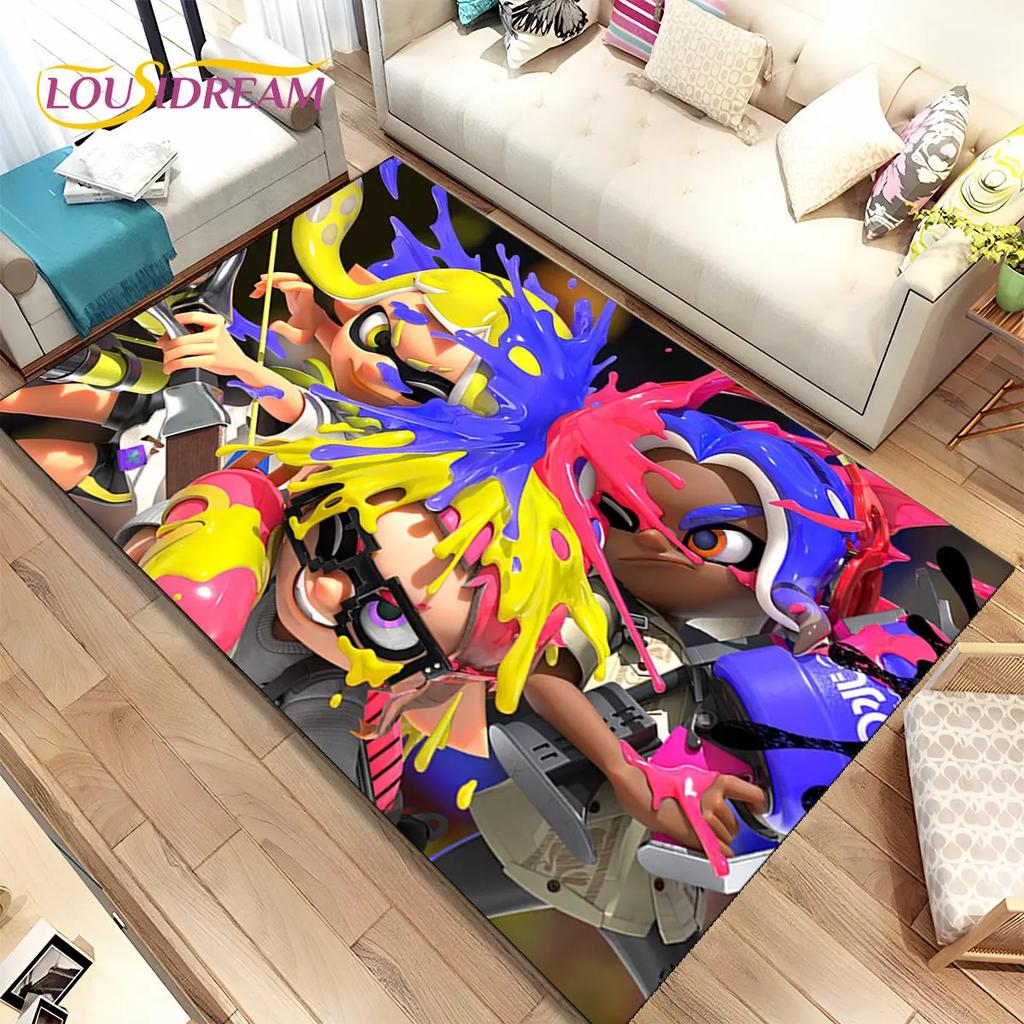 Cartoon Games S-Splatoon Gamers Area Rug,Carpet Rug for Living Room Bedroom Sofa Doormat Decoration,Kid Play Non-slip Floor Mat