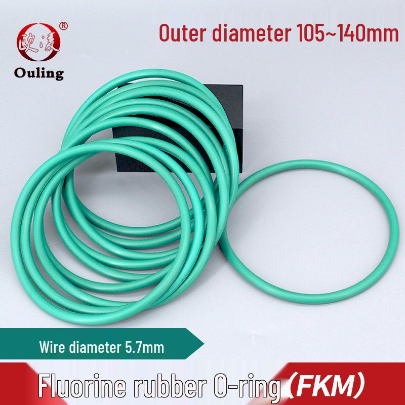 Green FKM O-Ring Seal, OD 105-140 mm x 5.7 mm 1pc Outer Diameter 105*5.7mm Green FKM O-ring