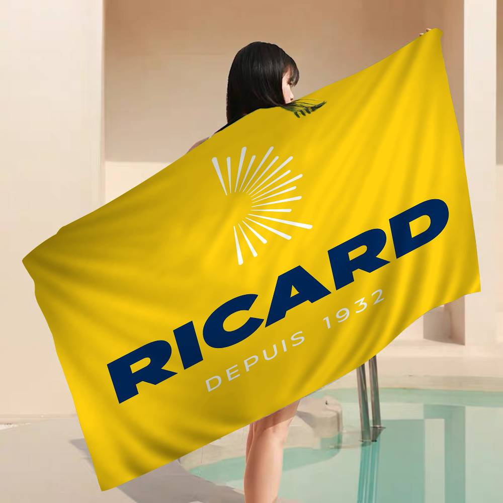 R-Ricard-S LOGO Microfiber Beach Towel Absorbent Quick Dry Soft Yoga Swimming Resort Mountain Climbing Towel