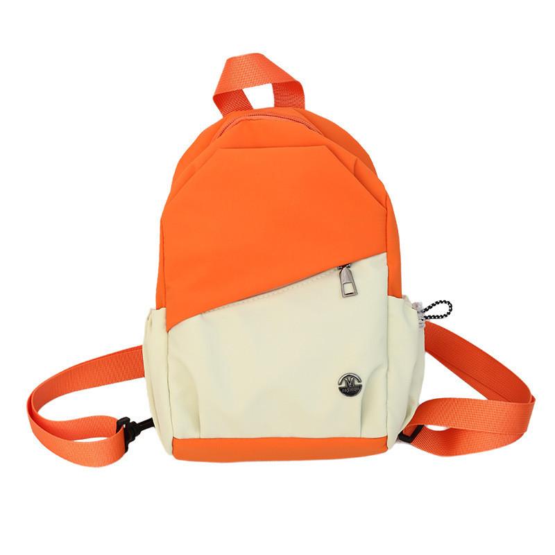 Simple Blocking Color Designed Neutral Casual Backpack For Outings Daily