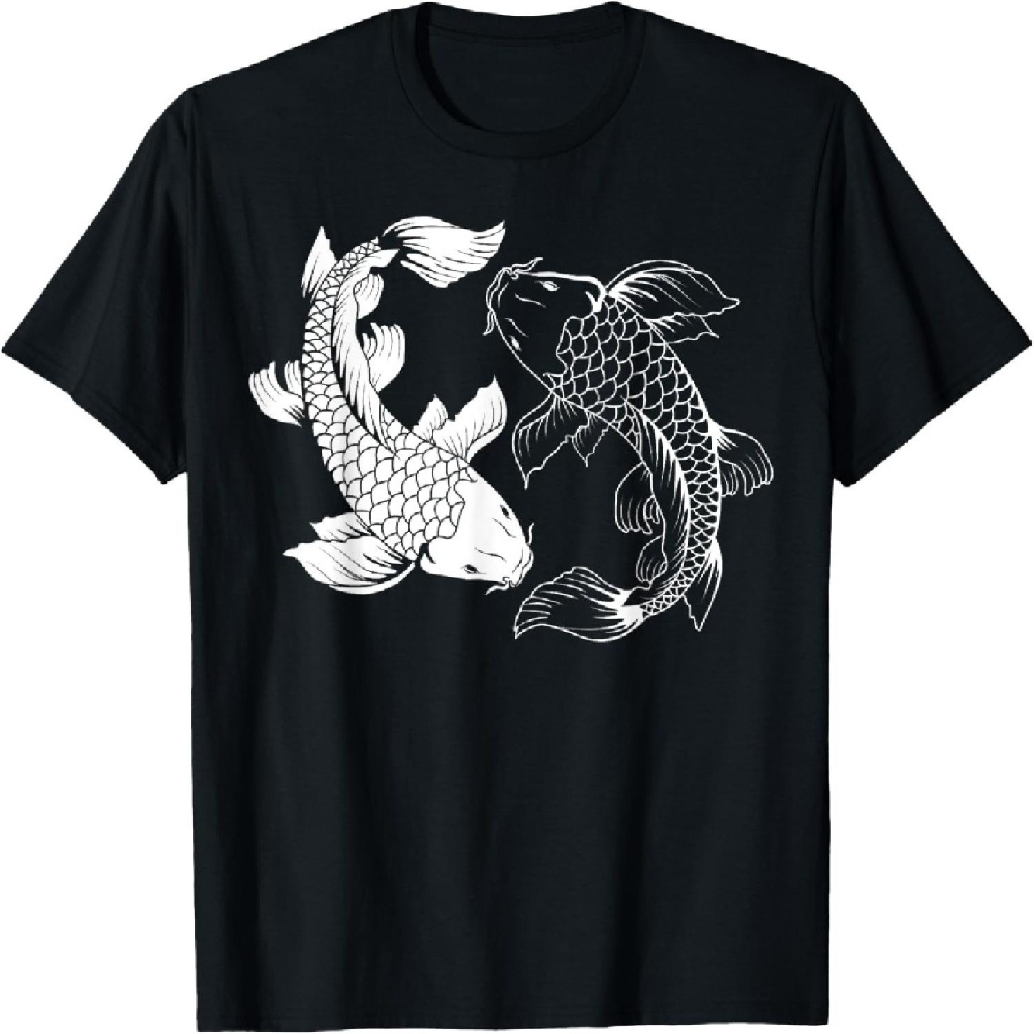 Yin And Yang Japanese Koi Fish T-Shirt S