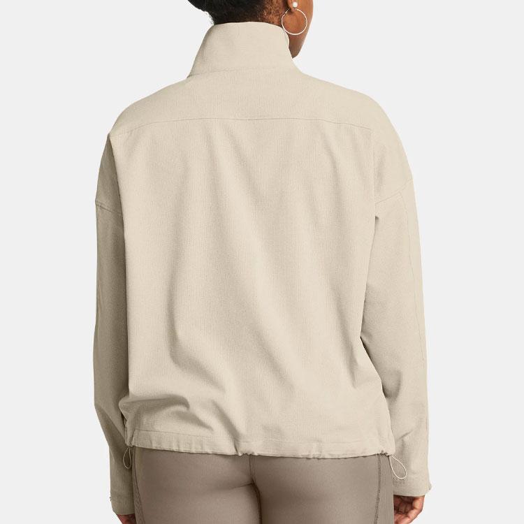 Under Armour UA Unstoppable Logo Color Block Casual Comfortable Breathable Jacket Women Jackets Khaki 1385895-289