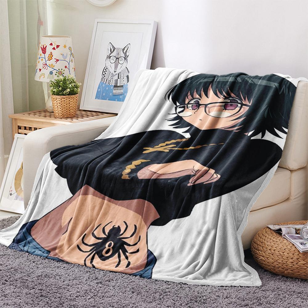 1PC Shizuku Murasaki Print Flannel Blanket, High quality Comfortable for All Seasons, Home Decor, Warmth and Comfort, Perfect for Christmas Gifts156
