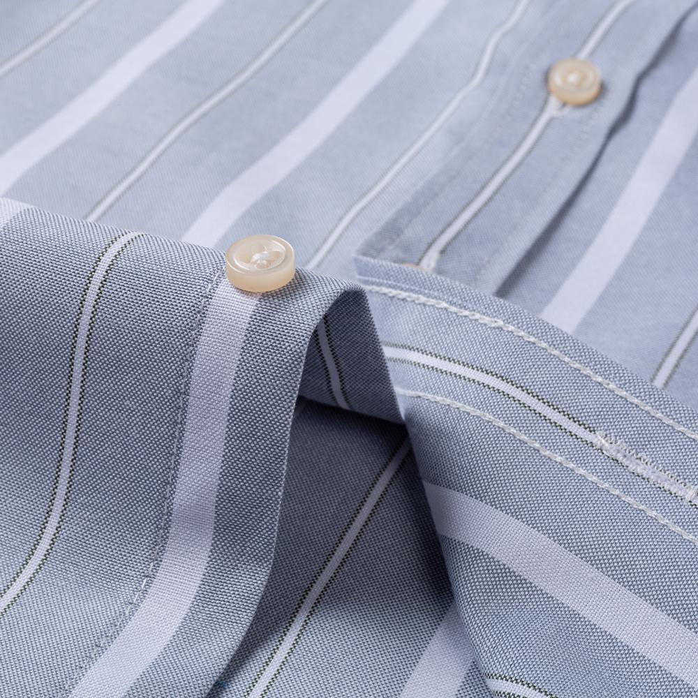 Men's Striped / Solid Short Sleeve Oxford Cotton Button Down Shirt, Summer Casual Comfort Lightweight Breathable with Chest Pocket