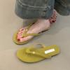 2025 New Flat-bottomed Flip-flops Wear Small Fragrant Wind Flowers Toe Cool Slippers Women's Leisure Vacation Beach Slippers