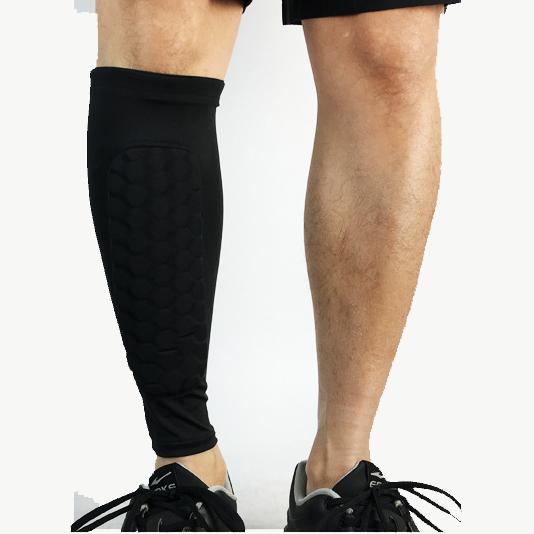 Custom Adult Kids Soft Polyester/Spandex/EVA Football Soccer Leg Brace Support Shin Guard Pads Compression Breathable Honeycomb
