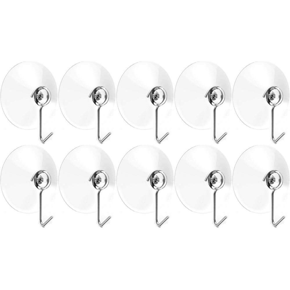 Suction Cup Hooks Transparent Suction Cups With Metal Hooks Home Kitchen Bathroom Wall Hooks Towel Hanger Utility Hook