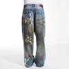 Jeans Do Dirty Old Hand-Painted Graffiti Ripped Loose Casual Men And Women Tide The Same Style