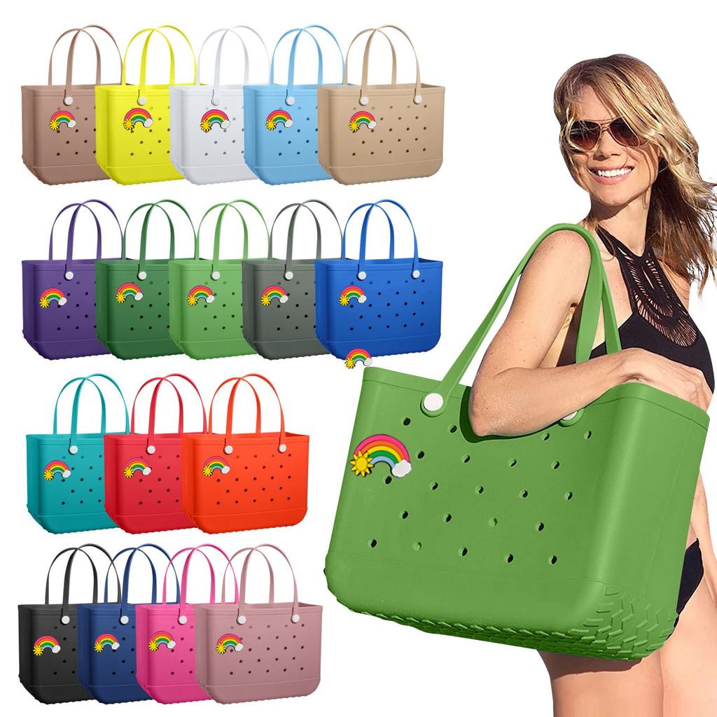 Hole Bag Travel Outdoor Wear-resistant Beach Bag With Stickers