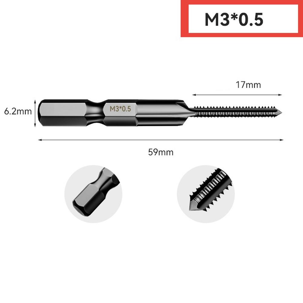 

1PCS HSS 6542 Tap Drill Bit Hex Shank Thread Metric Tap 2.5-12mm Screw Taps Tool Threaded Bit Screw Machine Compound Tap