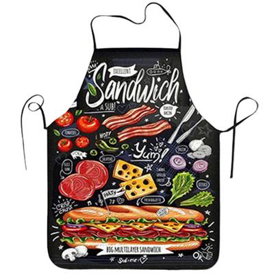 Delantal de chef de poliéster antimanchas útil patrón de pizza para hornear