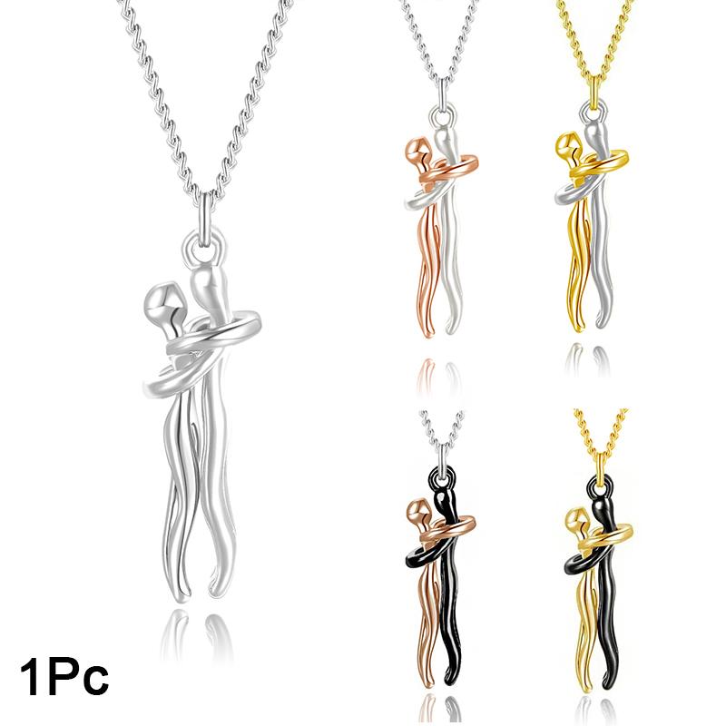 1PC Symbole d'Amour Mode Couple S'Étreignant Port Quotidien Pendentif Collier Cadeaux Alliage Saint-Valentin Bijoux Nouveau Exquis
