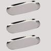 3 Pieces of Oval Metal Jewelry Trays - Multi-functional Stainless Steel Cosmetic Storage Box, Bathroom Accessory Storage Box