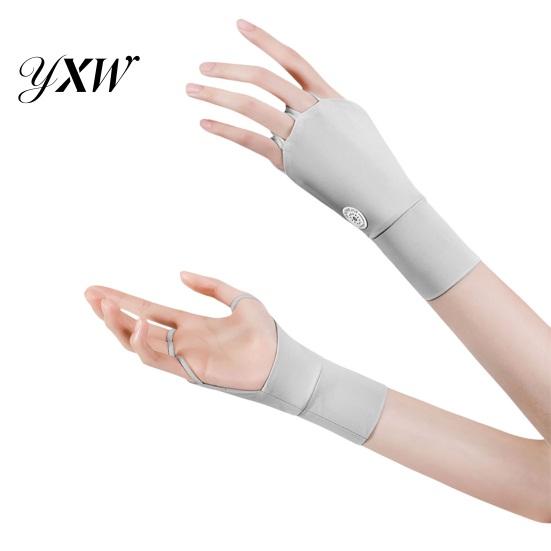 Golf Zonbestendige Handschoenen 1 Paar Zomerbescherming Ademend Mannen Vrouwen Buitensporten UV Vingerloos Koelend IJszijde Hand Zonwering Cover