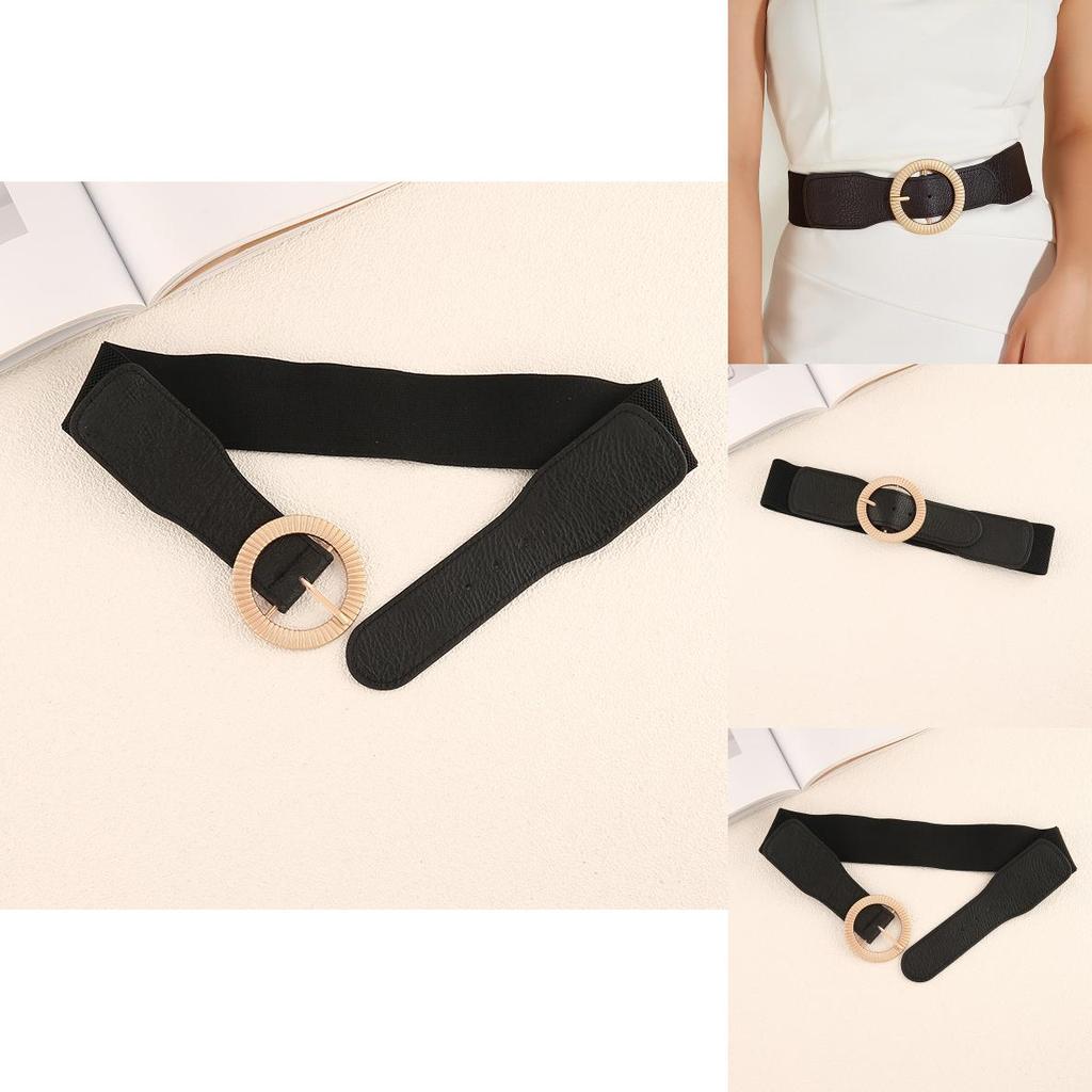 Slim Fit Women Belt With Pistol Buckle And Stretching Design For Casual Dresses And Coats