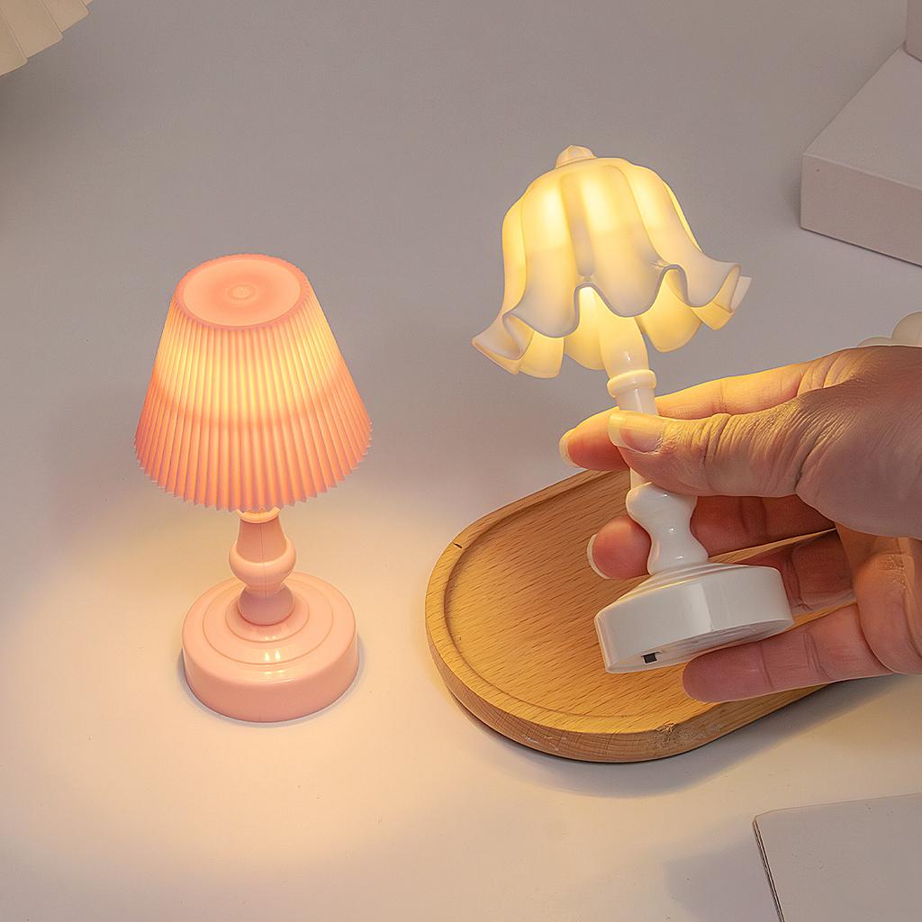 Ins Retro Nightstand Lamp for Bedroom Dorm Desktop Decor Creative Sleep Light Gift for Women Birthday Present