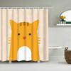 Puppy Cat Cute Cartoon Shower Curtains Washable Fabric Polyester For Bathtub Art Bathroom Decor Partition With Hooks Waterproof