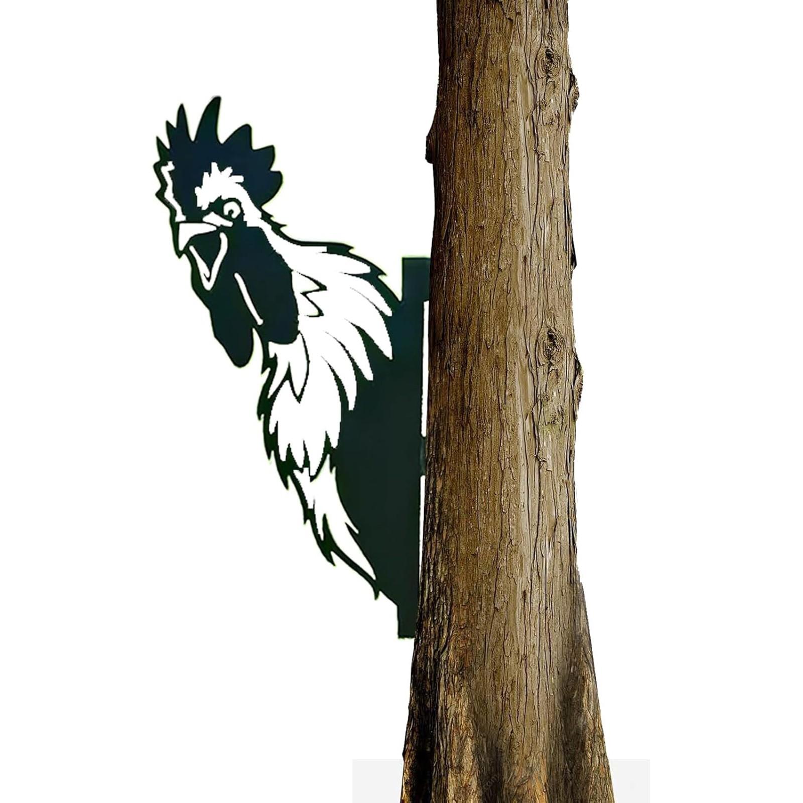 

Peeping Around Signs, Funny Animal Metal Sign Wall Art Ornament, Outdoor Decor Garden Fence Yard Patio Decoration One Size жовтий