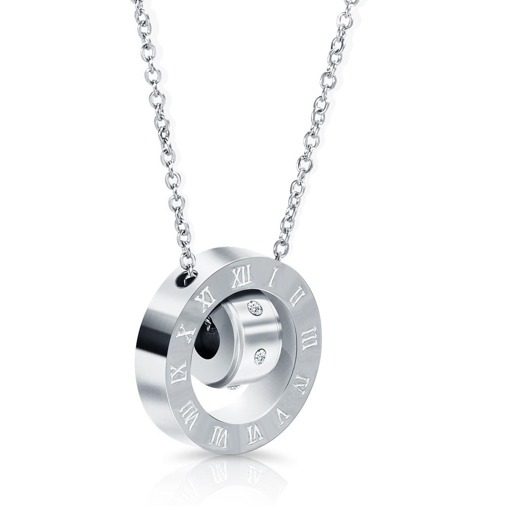 Korean Version Ins Geometric Round Hollow Lettering Pendant Love Valentine's Day Gift Romantic Necklace