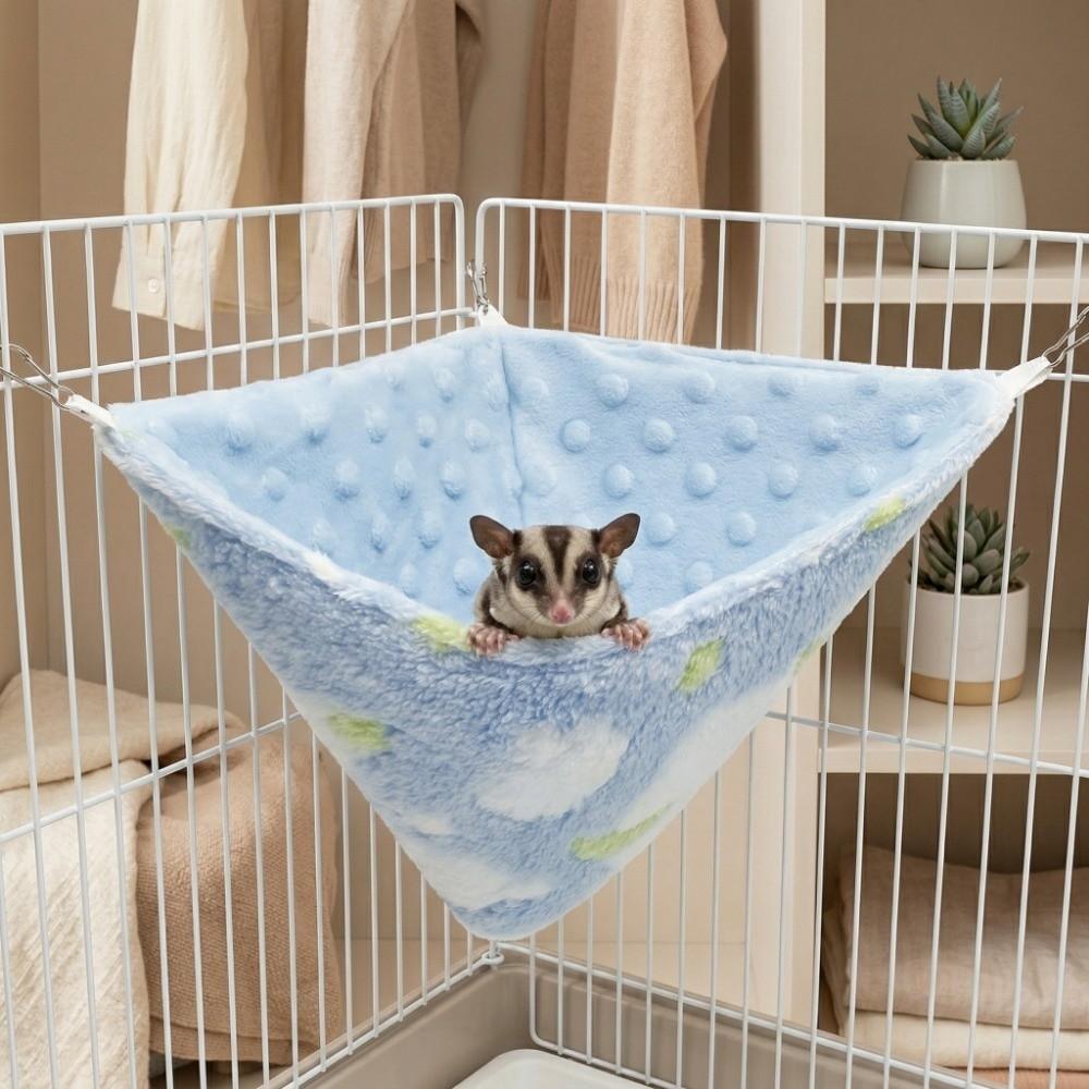 2Pcs/Set Flannel Velvet Sugar Glider Nest Breathable Soft Pet Hammock Hanging Pet Cage Comfort Hamster Cage Hamster