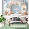 2D Bear Hot Air Balloon Photography Backdrop for Baby Shower