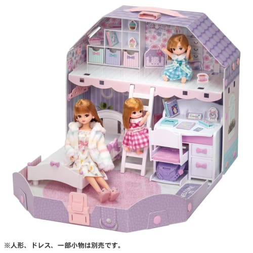 Takara Tomy Licca-chan with loft! Dreamy Licca-chan's room dress-up play house toy for ages 3 and up