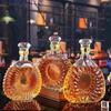 European Crystal XO Glass Decanter: Transparent Whiskey and Wine Bottle