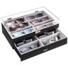 ProCase Sunglasses Case 12 Storage Box for Eyeglasses and Acrylic PU Black (Holds Sunglasses), 2-Tier Jewelry, Lid, Material,