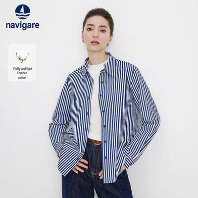 Women's Striped Denim Overshirt