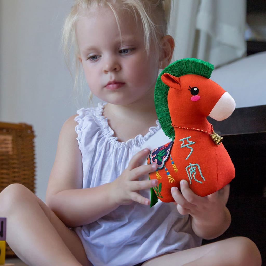 Horse Year Mascot Doll Folk Flower Cloth Horse Doll Fabric Horse Doll Plush Toy Gift