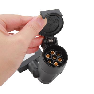 Construction Durable Adaptateur de Remorque 7 Broches Fiche Femelle vers Connecteur Plat Mâle Plat Utilisation Caravane 7 Broches Ronde Femelle