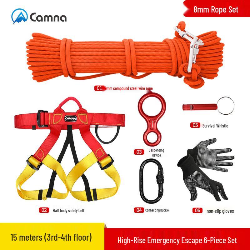 Longchan Emergency Rappelling Safety Rope & Descender Set