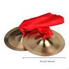 Hand Cymbals Polished with Red Ties Shiny Finger for Artists, Students, Stage Performances,