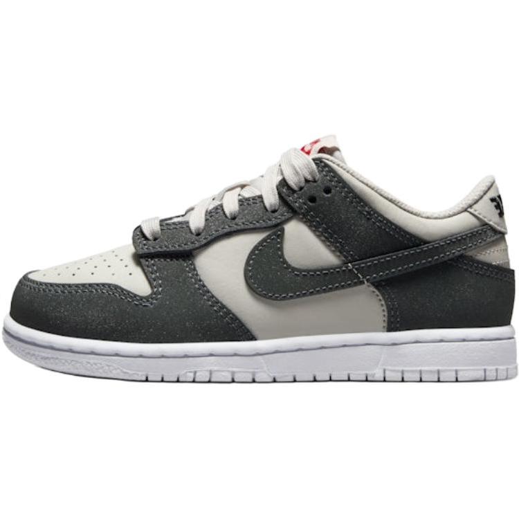Nike Dunk Low PS Light Iron Ore Anthracite Glitter Kids Sneakers Grey White Gym-Red FZ1001-001