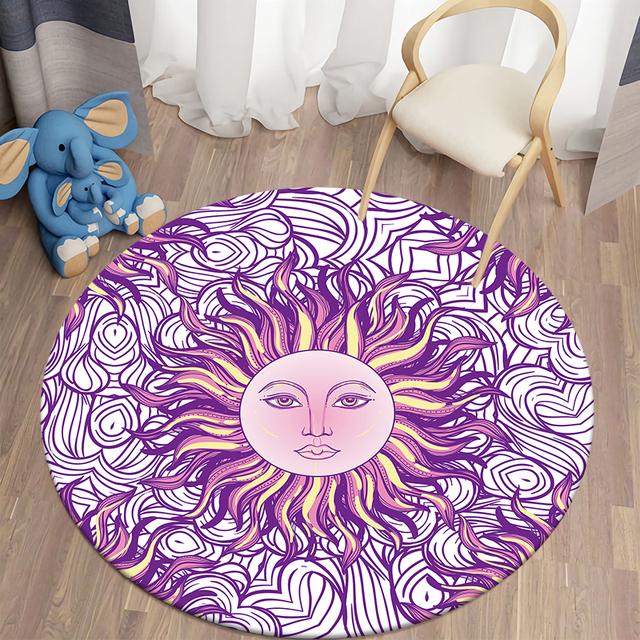 Boho Style Round Carpet Floor Mat Living Room Carpet Polyester Carpet Mat Children 'S Room Decoration Room Decor Prayer Carpet