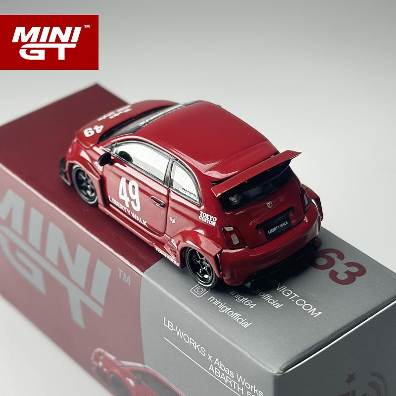 MINIGT 1:64 LB-WORKS X Abas Works ABARTH 595 Red Alloy Car Model 963