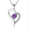 Korean Fashion Imitation Silver Zircon Pendant Necklace for Women