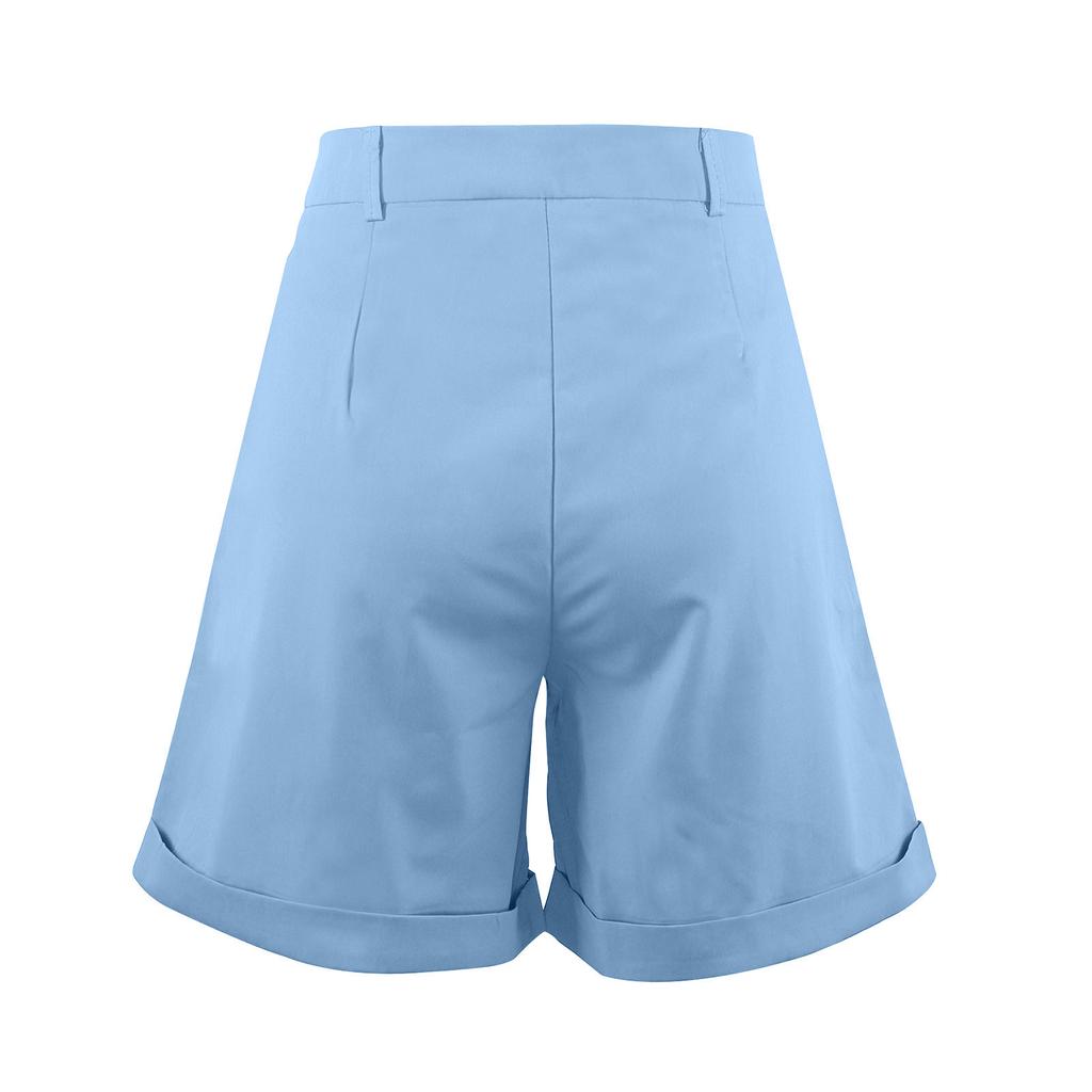 Pantalones cortos de moda para mujer pantalones esposados bolsillo  cremallera sólido color shorts comprar a buen precio — entrega gratuita,  reseñas reales con fotos — Joom