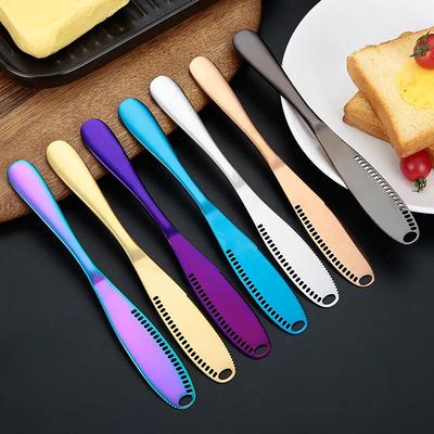 430Stainless Butter Knife Holes Cheese Dessert Knife Steel Jam Knife Cutlery Toast Wipe Cream Bread Cheese Cutter Kitchen Tools