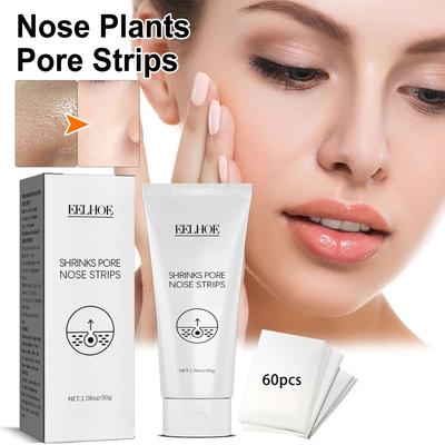 30g Blackhead Removal Nose Mask + 60pcs Nose Patch, Deep Cleans Pores, Blackheads and Acne, Oil Control and Skin Care