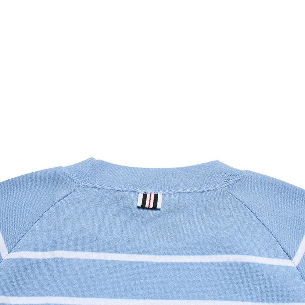 FILA Heritage Fashion Classic Retro Striped Casual Slim Fit Short Sleeve Knit Top Women tops Blue F11W628413FBU