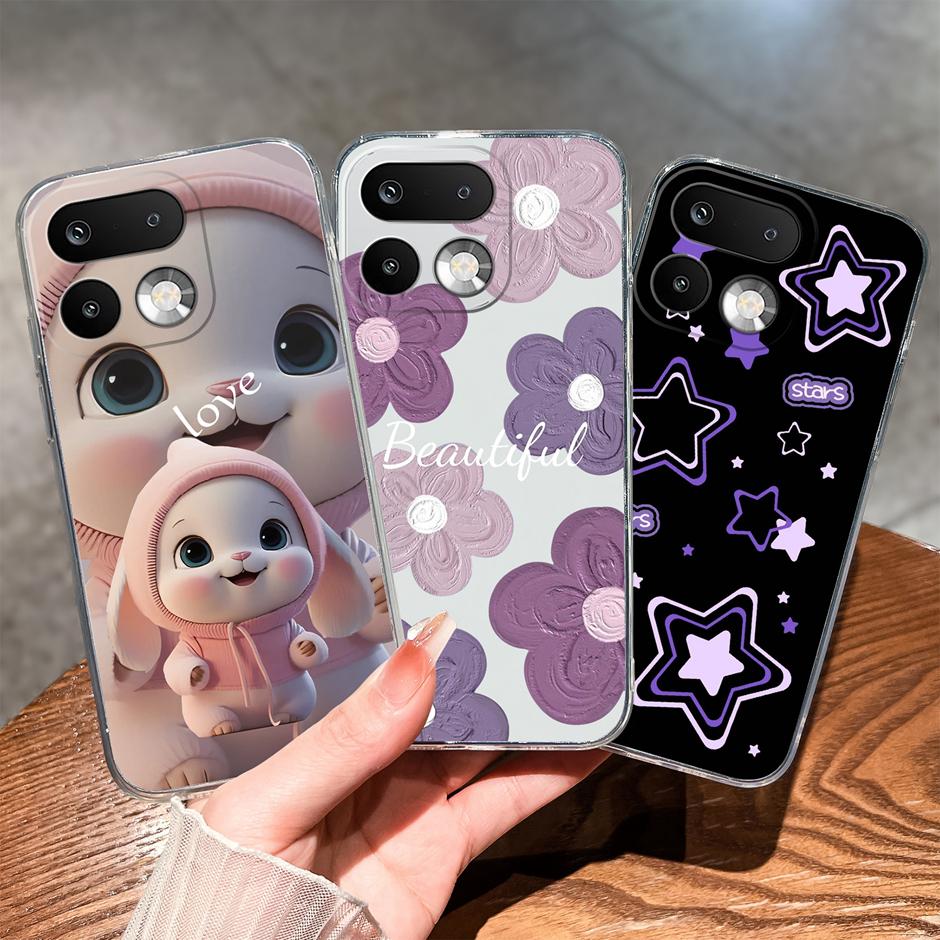 Cases For OPPO Realme 16 Pro 16 Pro Plus Yellow Duck Girl Antifouling Trendy Transparent Housing For Realme 16Pro 16 Pro+ Fundas