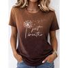 Fashion Women Retro Creative Dandelion English Print T Shirt Funny Casual O-neck Short Sleeves T-shirt Summer Female Tee Shirt