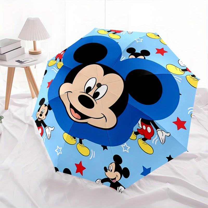 1 Stück Mickey Maus, Cartoon-Figur Automatischer Faltregenschirm: Kompaktes 8-Rippen-Design Cartoon Outdoor Reisebegleiter, Geschäftsregenschirm, Ch