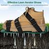 Heavy-Duty Spiked Aerator Sandals for Lawn and Garden, Adjustable Straps and Deep Soil Aeration Shoes with Durable Plastic Design