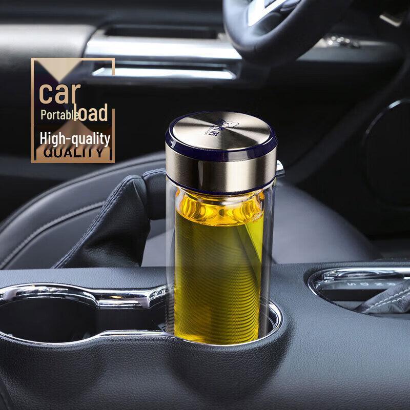 Heenoor Portable Double-Layer Glass Travel Mug