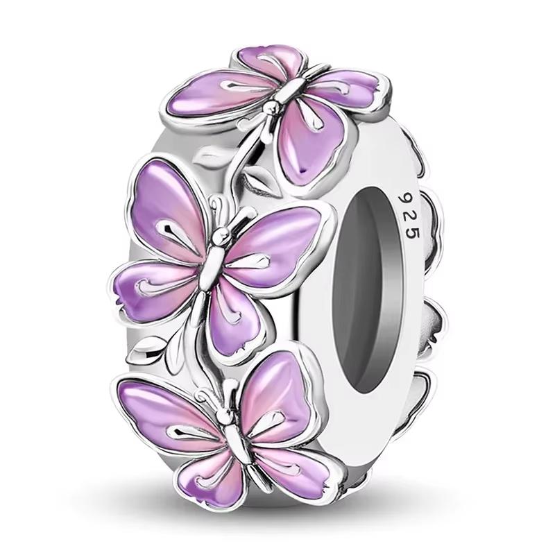 Copper Flower Butterfly Cherry Love Heart Charms Bead Fit Diy Bracelet Making Gift Of High Quality Fine Jewelry