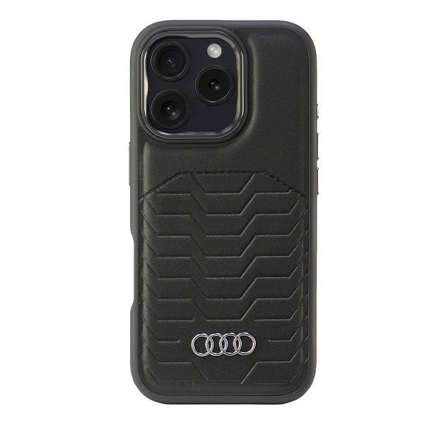 Audi Synthetic Leather Magsafe Iphone 16Pro 6.3 Czarny/Black Hardcase Au-Tpupcmip16P-Gt/D3-Bk